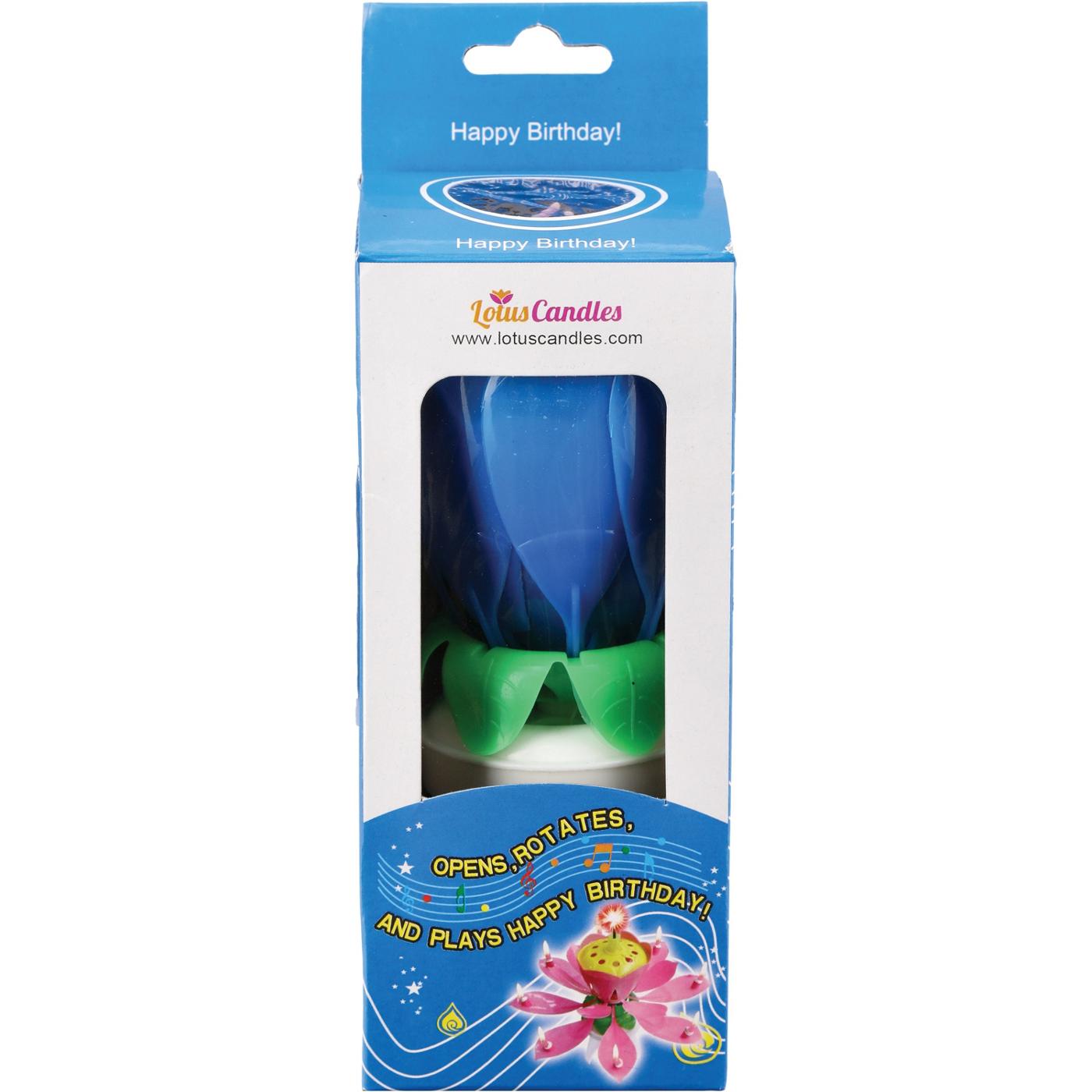 Lotus Candles Singing Birthday Candle - Blue; image 1 of 3