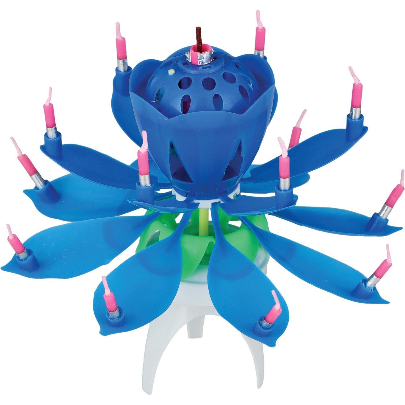 Lotus Candles Singing Birthday Candle - Blue; image 2 of 3