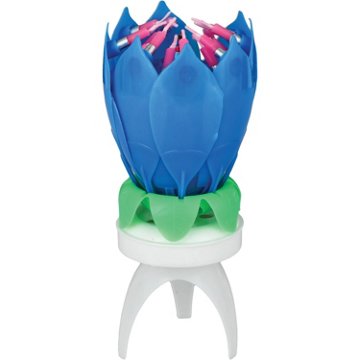 Lotus Candles Singing Birthday Candle - Blue