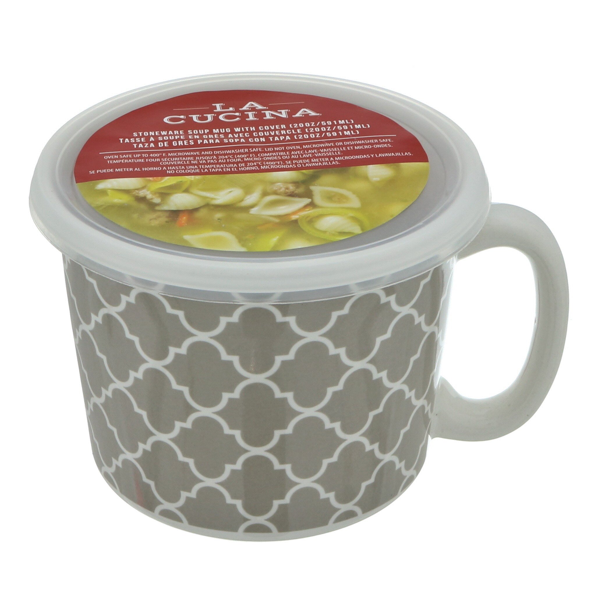 Home Essentials And Beyond Grey 20oz Soup Mug With Lid Shop Glasses And Mugs At H E B 5149