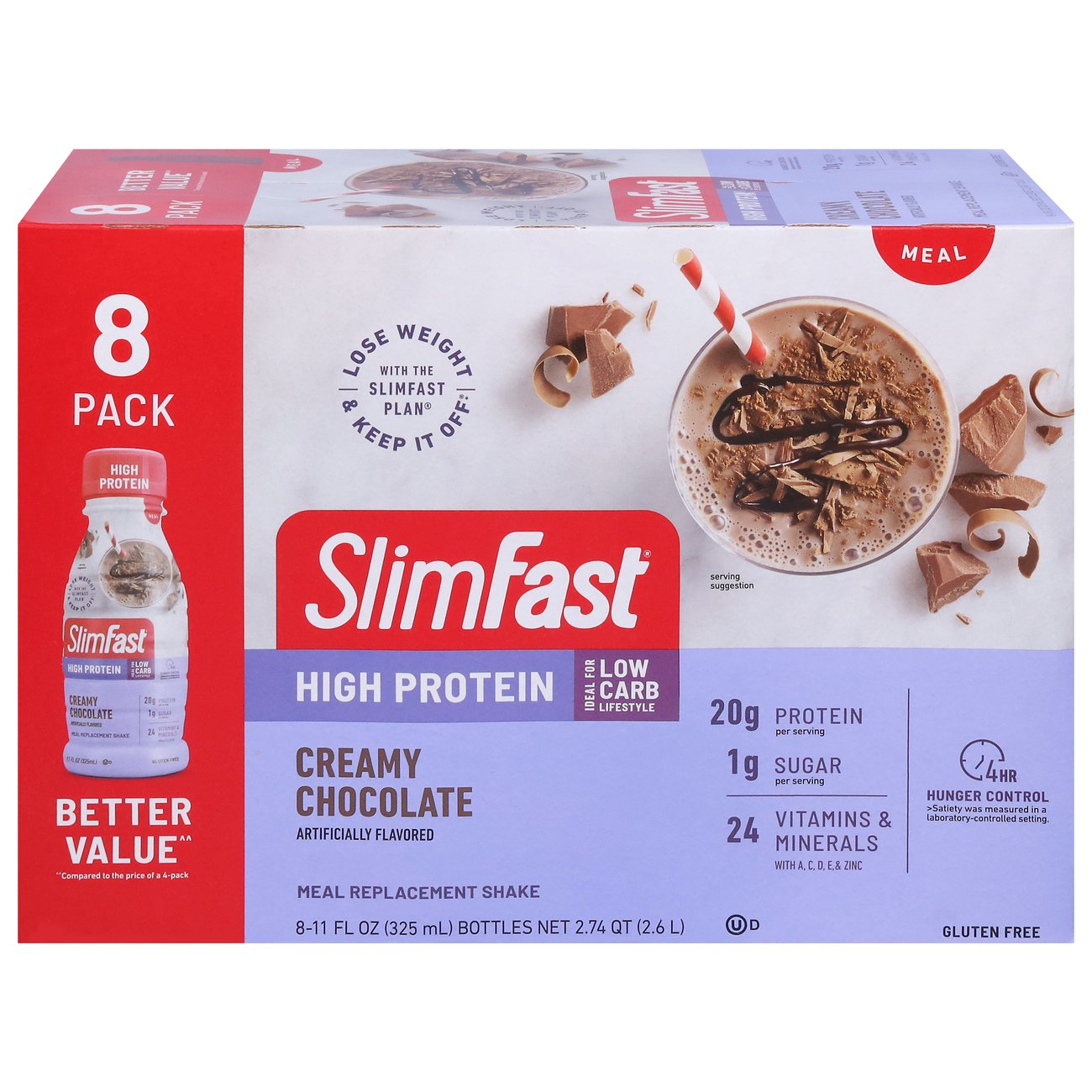 SlimFast High Protein Meal Replacement Shakes Creamy Chocolate, 11 oz