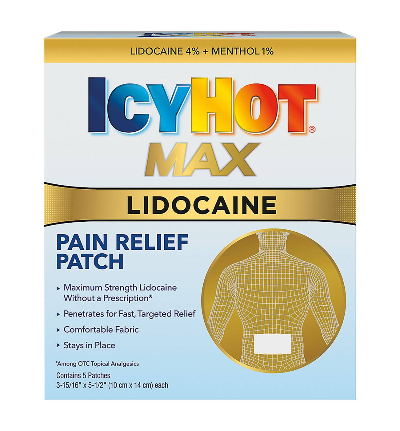 Icy Hot Lidocaine Plus Menthol Patch; image 1 of 4
