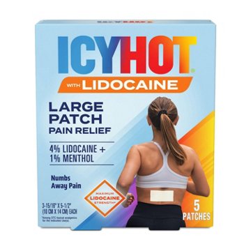 Icy Hot Lidocaine Plus Menthol Patch, 5 ct