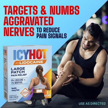 Icy Hot Lidocaine Plus Menthol Patch, 5 ct