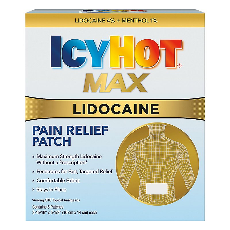 Icy Hot Lidocaine Plus Menthol Patch Shop Medicines amp Treatments at H E B