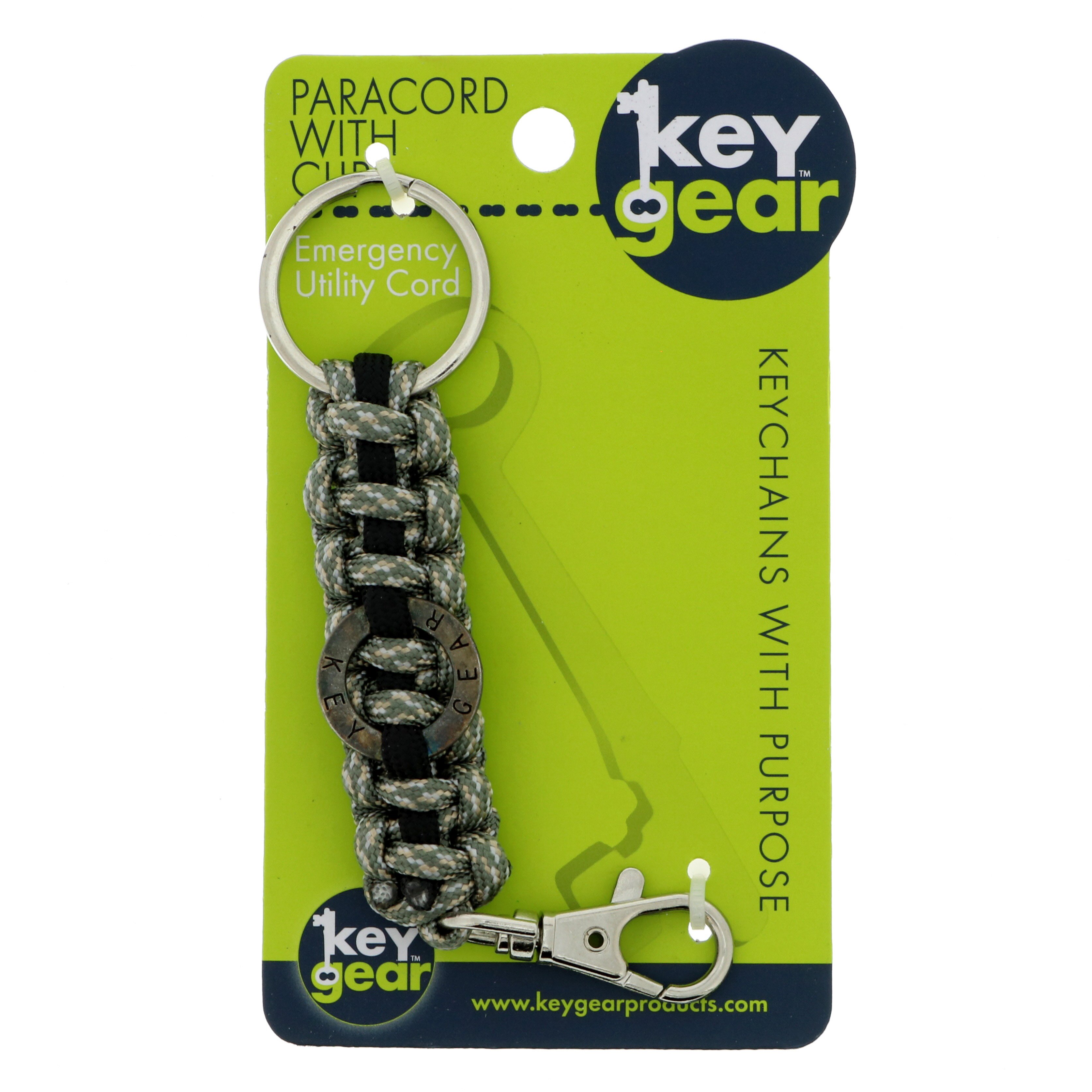 KeyGear Paracord Key Chain with Clip, Green Camo-Black - Shop Car ...