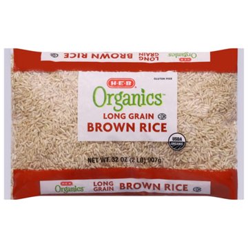 H-E-B Organics Long Grain Brown Rice, 2 lbs