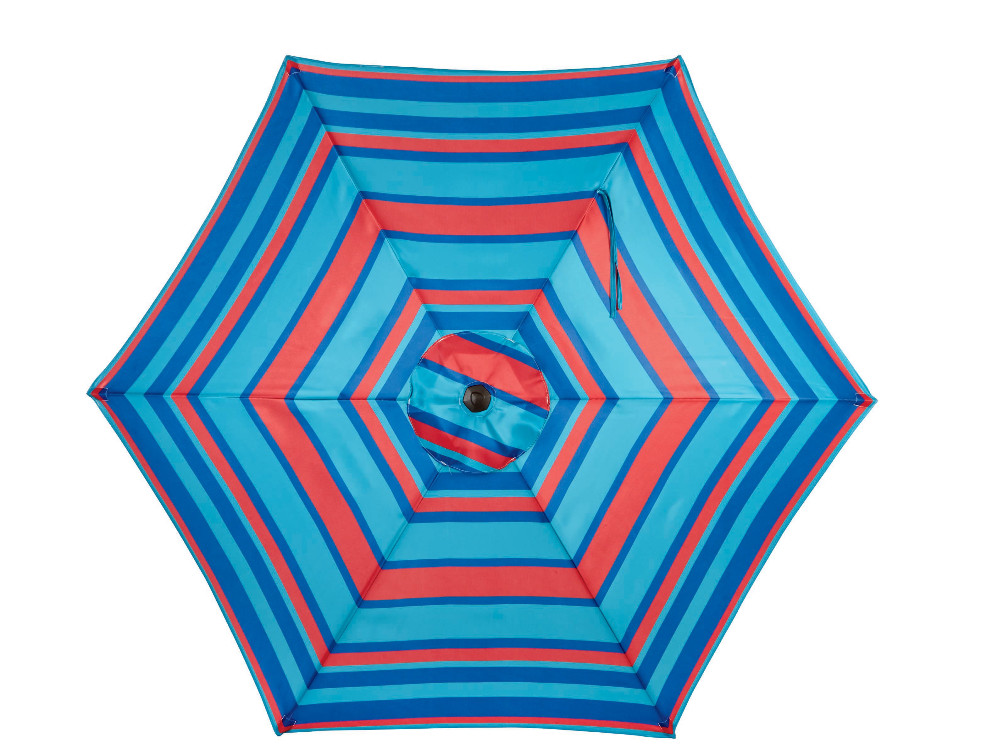 Vendor Development Group Patio Umbrella Red Stripe 9 Ft Shop Umbrellas Canopies At H E B