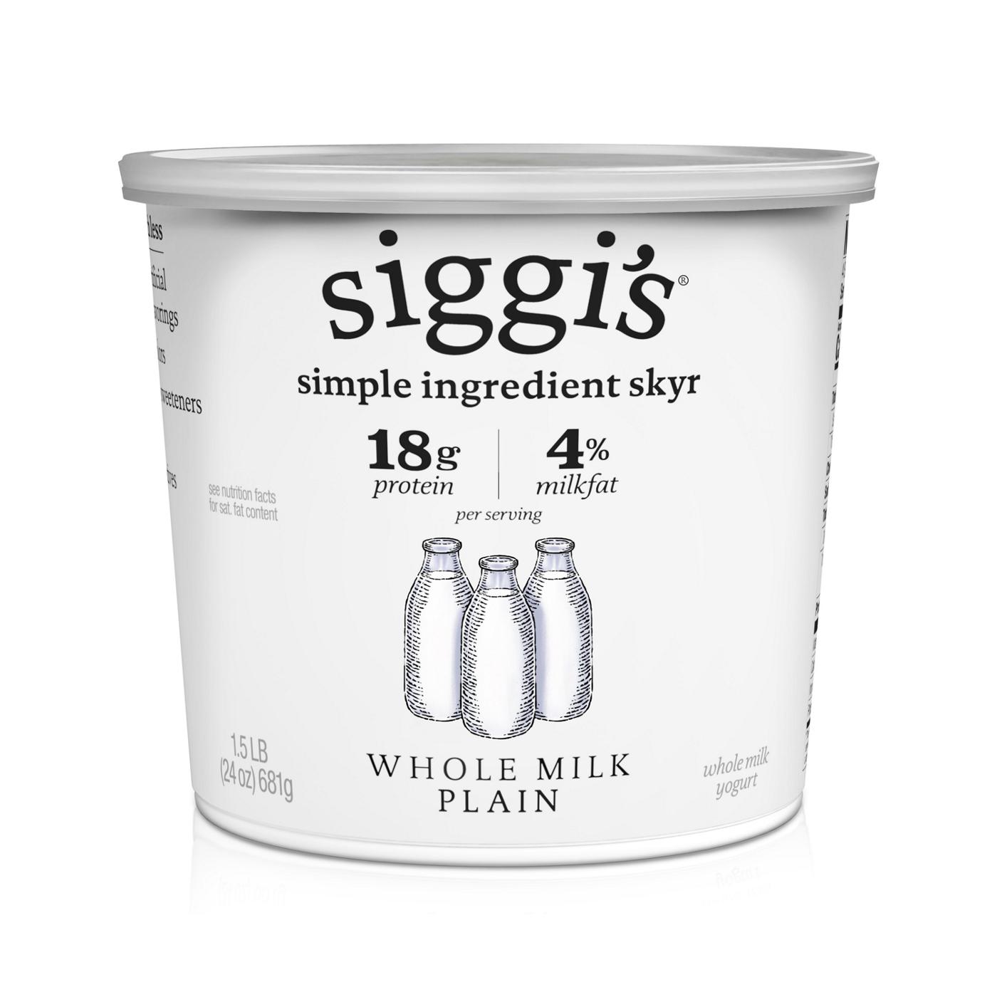 Siggi's Plain 4% Strained Whole Milk Skyr Yogurt; image 1 of 2