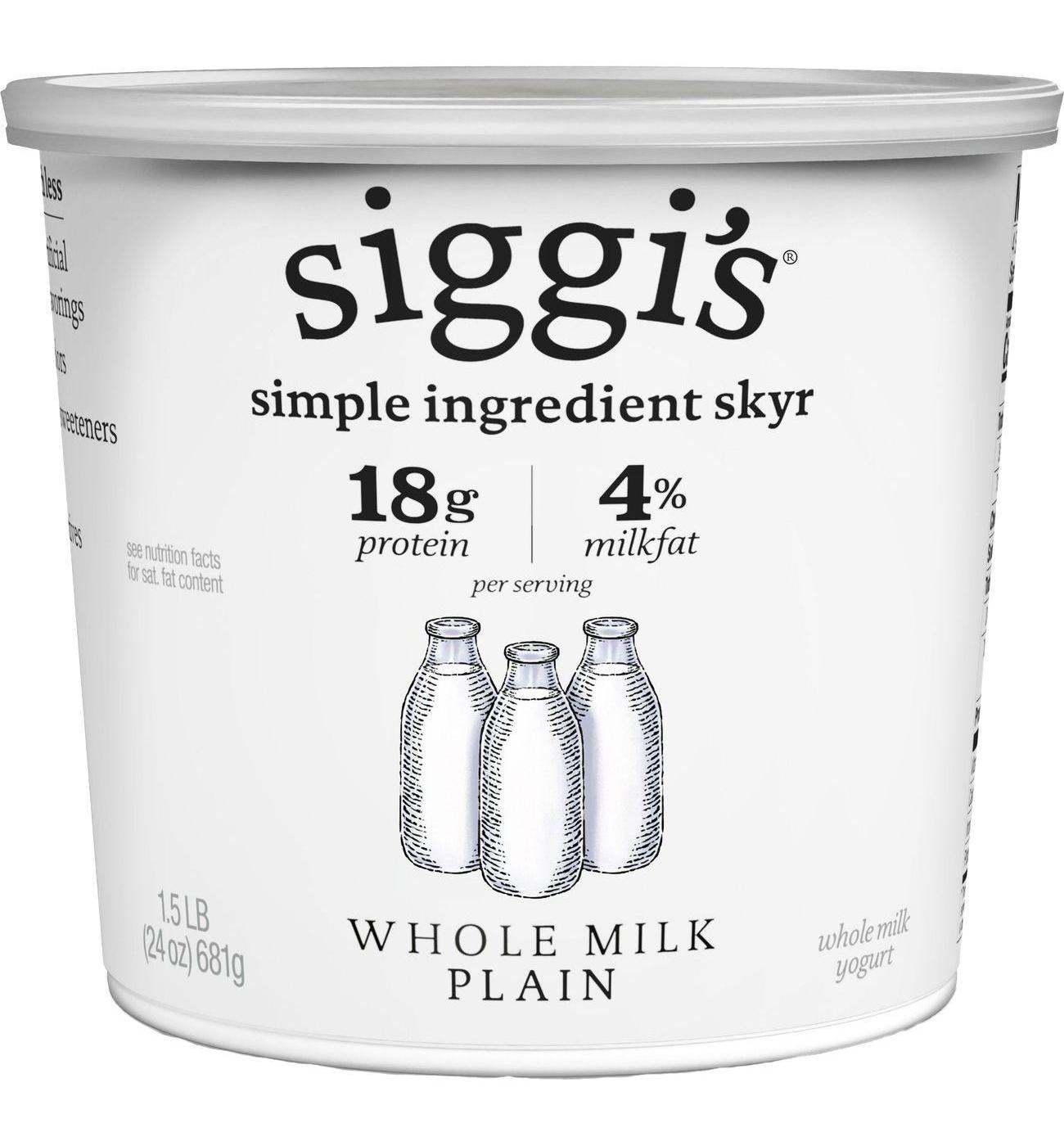 Siggi's 4 Strained Whole Milk Skyr Yogurt Plain Shop Yogurt at HEB