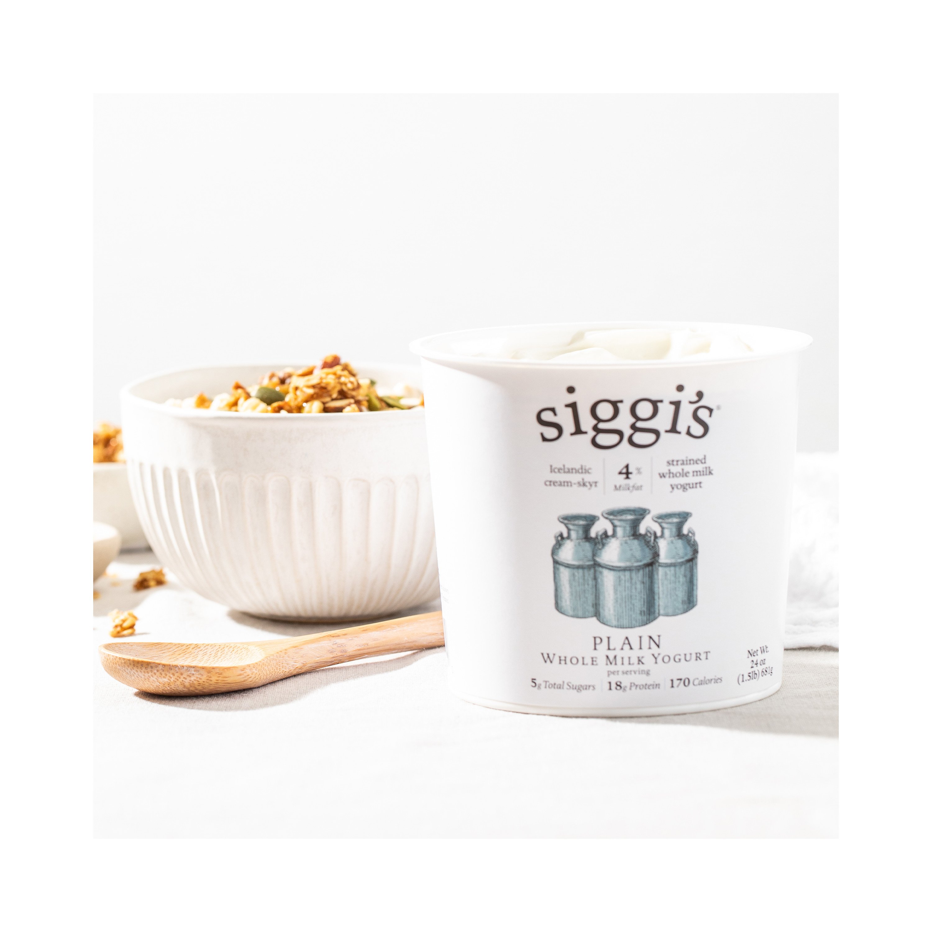 Siggi's 4% Strained Whole Milk Skyr Yogurt - Plain - Shop Yogurt At H-E-B