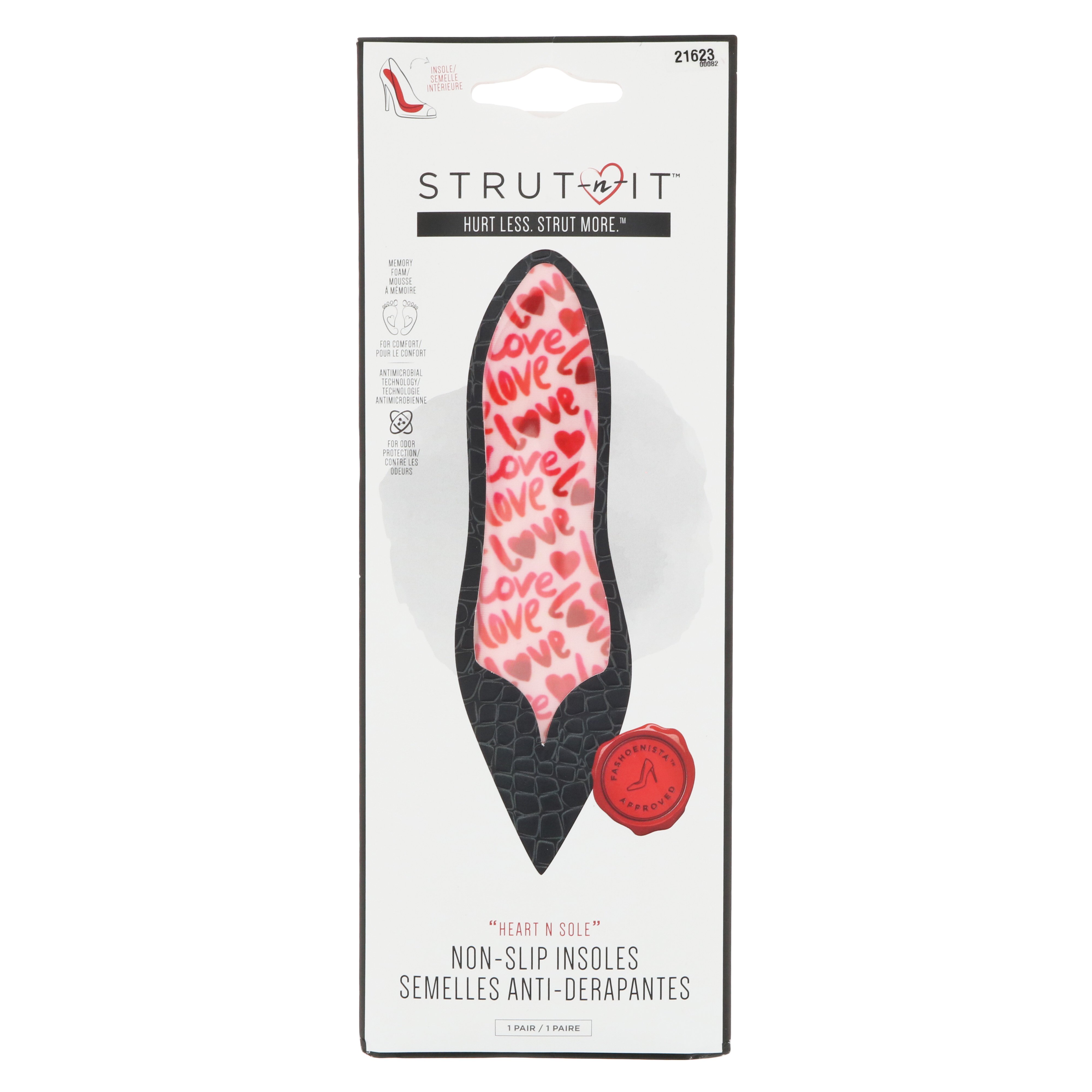 Strut-N-It Heart N Sole Non Slip Insole Red - Shop Foot care at H-E-B