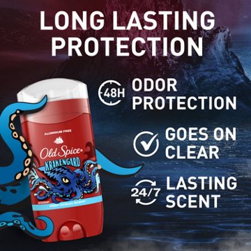 Old Spice Aluminum Free Deodorant for Men, Legendary Fragrance, Krakengard, Deep Ocean Scent