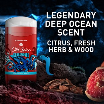 Old Spice Aluminum Free Deodorant for Men, Legendary Fragrance, Krakengard, Deep Ocean Scent