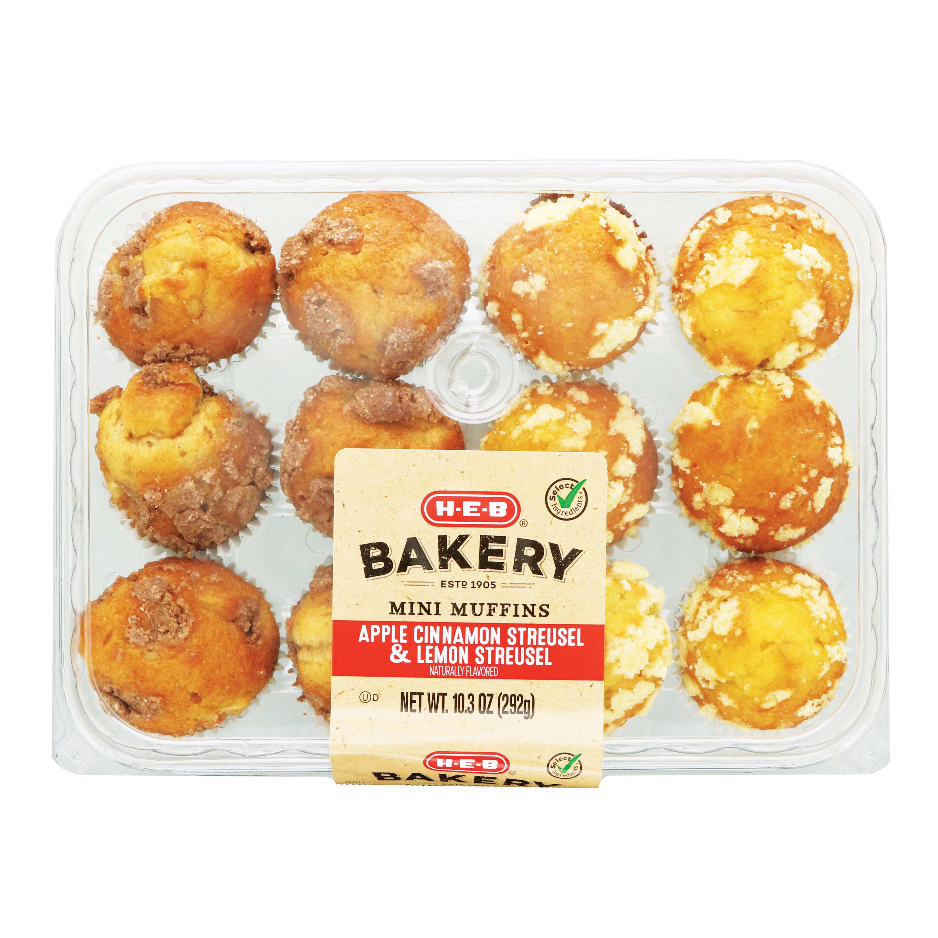 HEB Apple Cinnamon and Lemon Streusel Mini Muffins Shop Desserts & Pastries at HEB