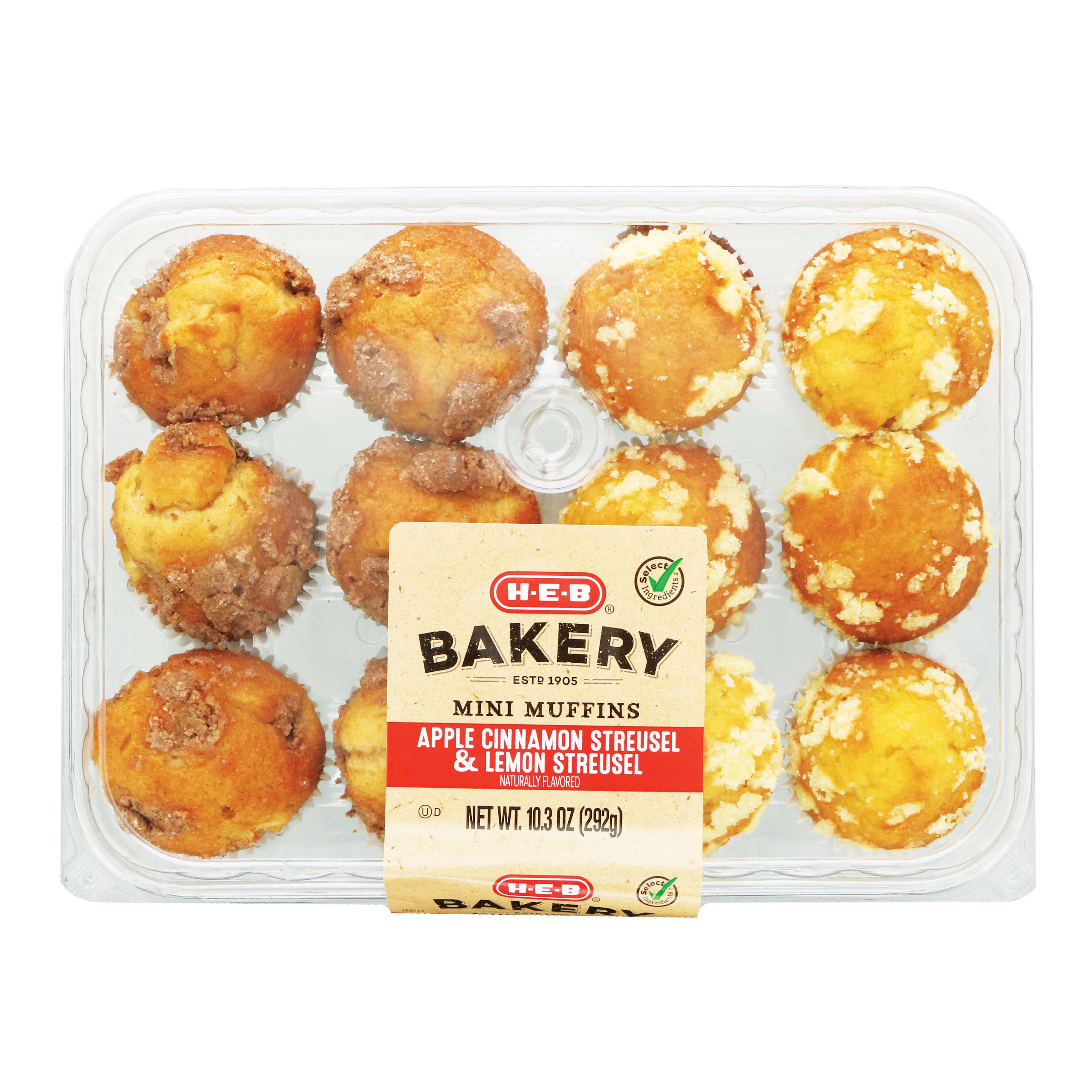 H-E-B Apple Cinnamon And Lemon Streusel Mini Muffins - Shop Desserts ...