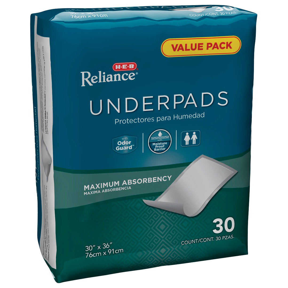 H-E-B Reliance Maximum Absorbency Underpads - Shop Incontinence At H-E-B