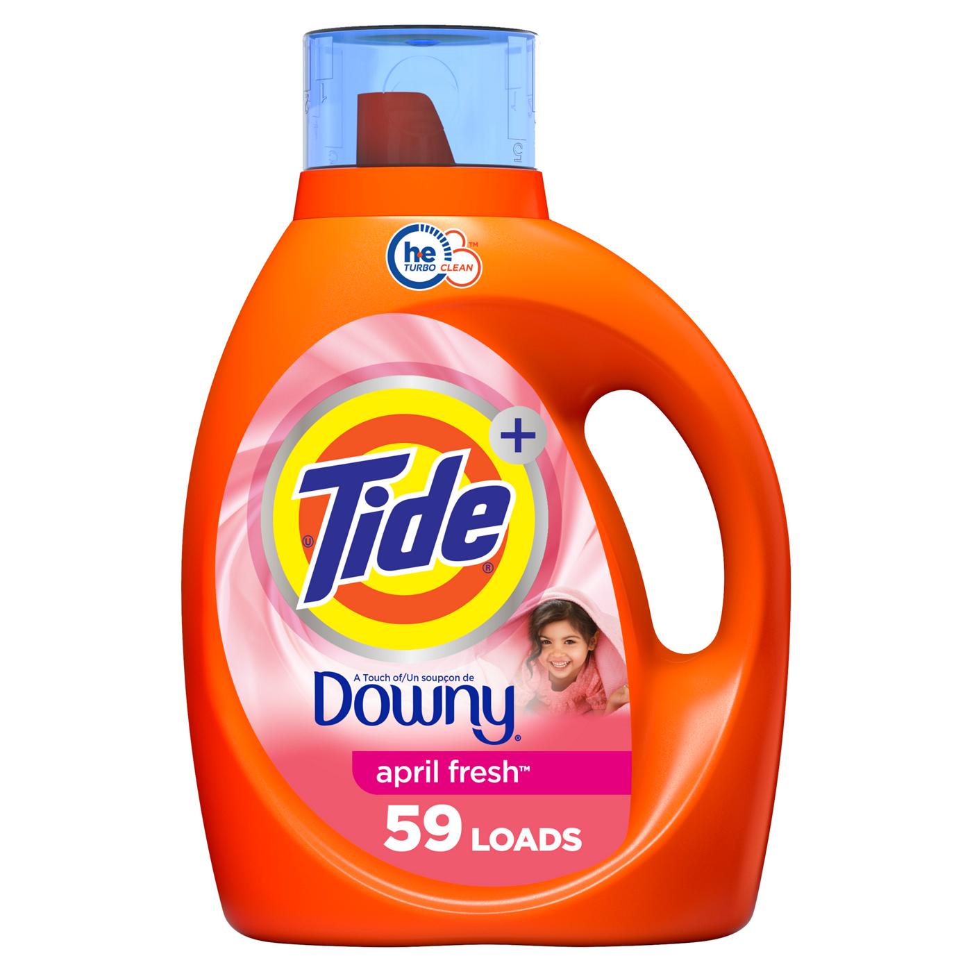 Tide + Downy HE Turbo Clean Liquid Laundry Detergent, 59 Loads -  April Fresh; image 1 of 10