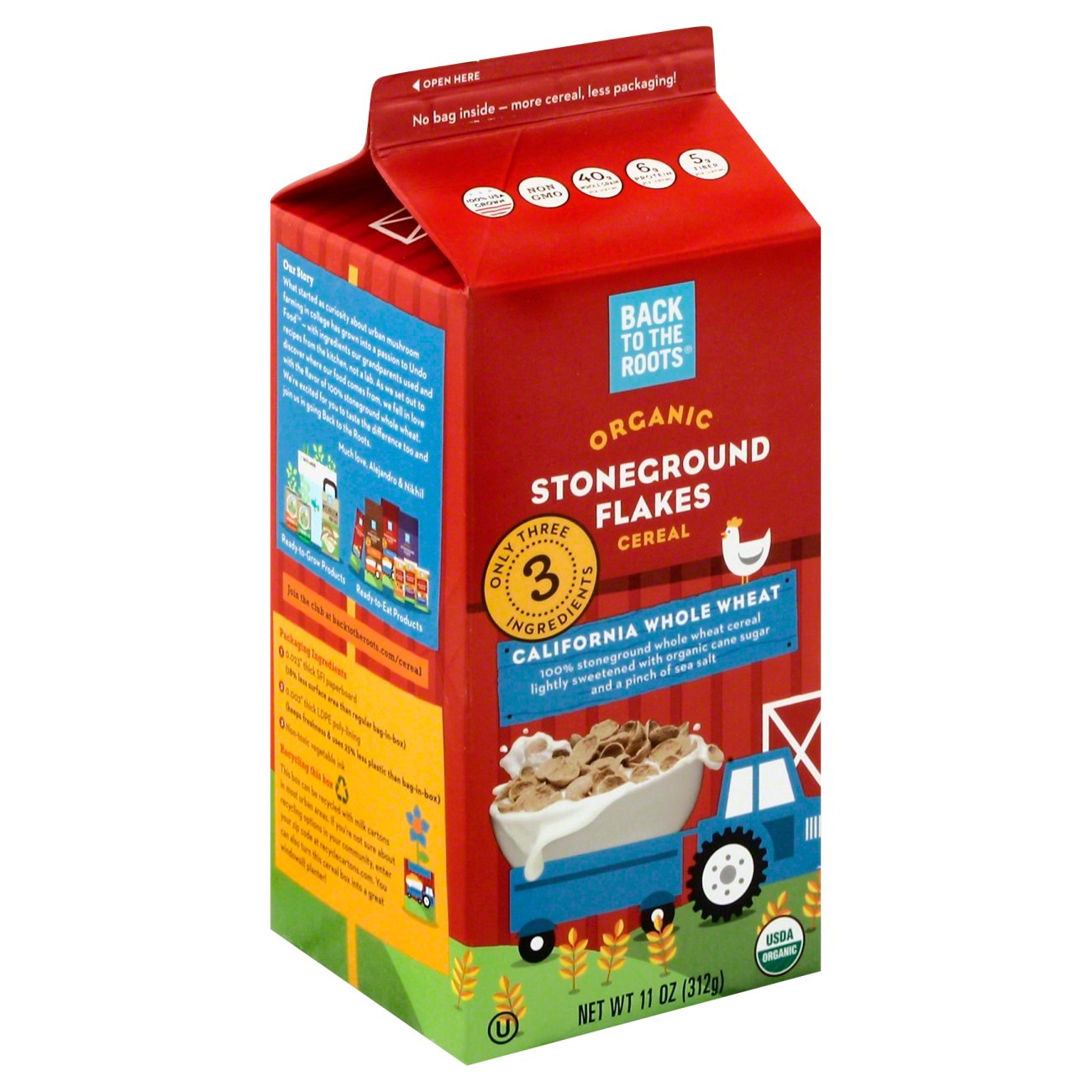 Back to the Roots Whole Wheat Flakes Shop Cereal at HEB