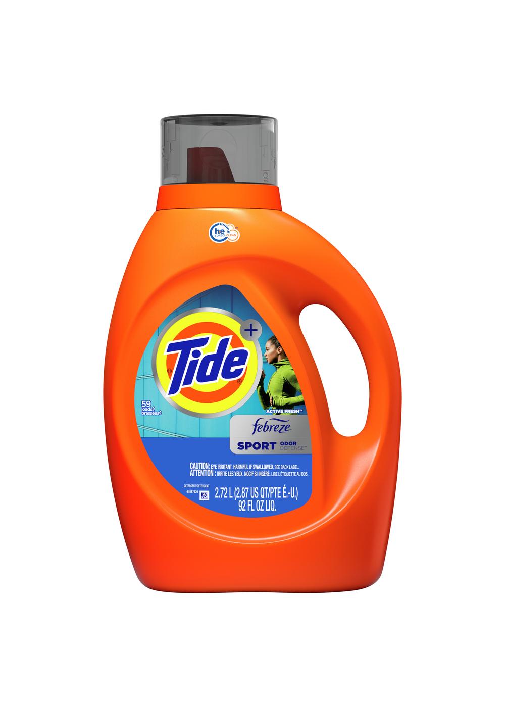 Tide + Febreze Sport Odor Defense HE Turbo Clean Liquid Laundry Detergent, 59 Loads -  Active Fresh; image 5 of 15