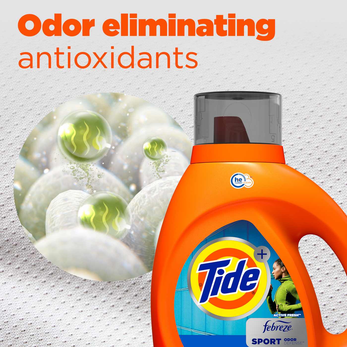 Tide + Febreze Sport Odor Defense HE Turbo Clean Liquid Laundry Detergent, 59 Loads -  Active Fresh; image 8 of 15