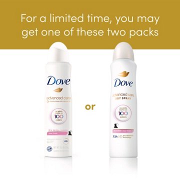 Dove Advanced Care Invisible Dry Spray Antiperspirant Deodorant Clear Finish, 3.8 oz