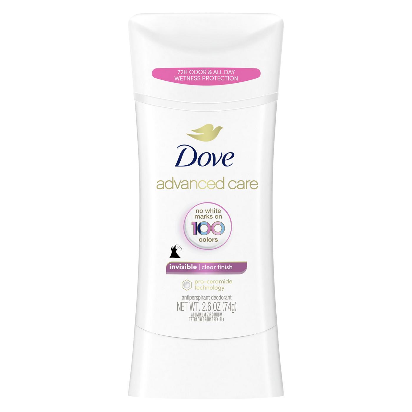 Dove Antiperspirant Deodorant Stick Clear Finish ; image 1 of 11