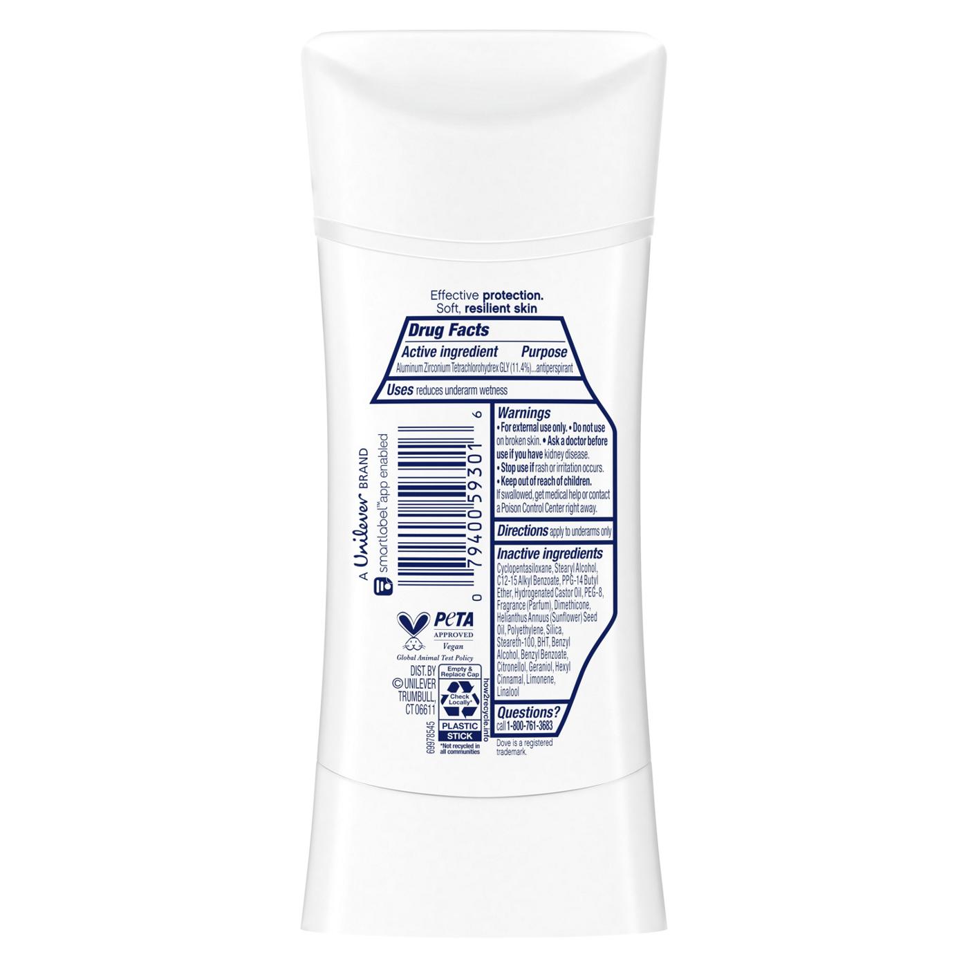 Dove Antiperspirant Deodorant Stick Clear Finish ; image 3 of 11