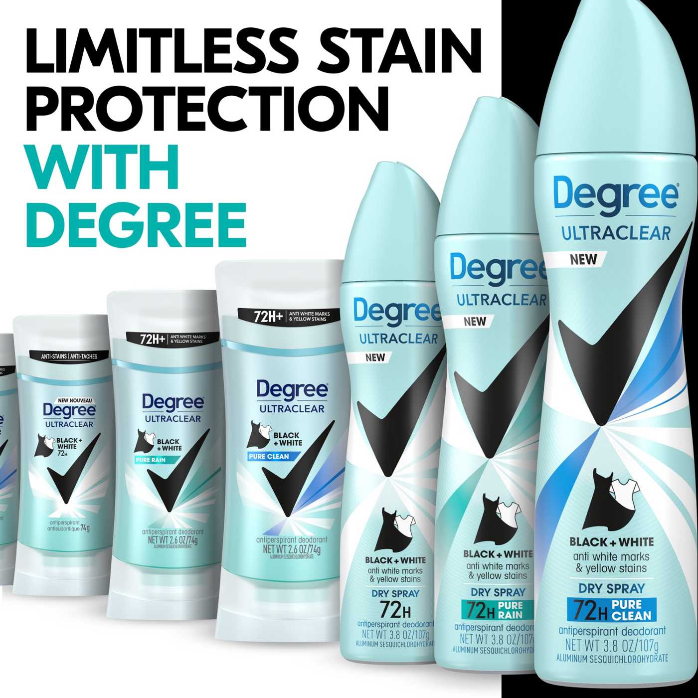 Degree UltraClear Black+White Antiperspirant Deodorant Dry Spray Pure Clean; image 4 of 6