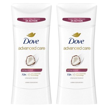 Dove Advanced Care Antiperspirant Solid Deodorant - Coconut, 2 pk, 2.6 oz