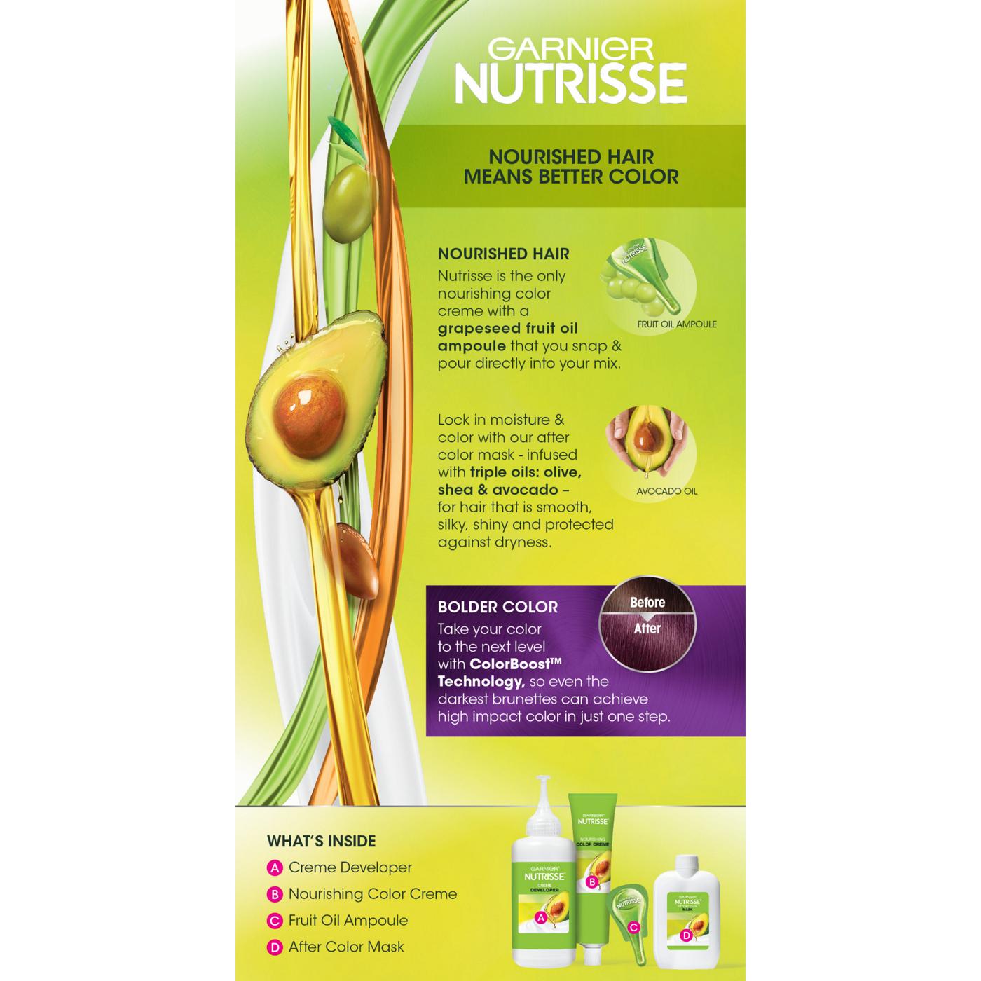 Garnier Nutrisse Ultra Color Nourishing Bold Permanent Hair Color Creme V2 Dark Intense Violet; image 2 of 7