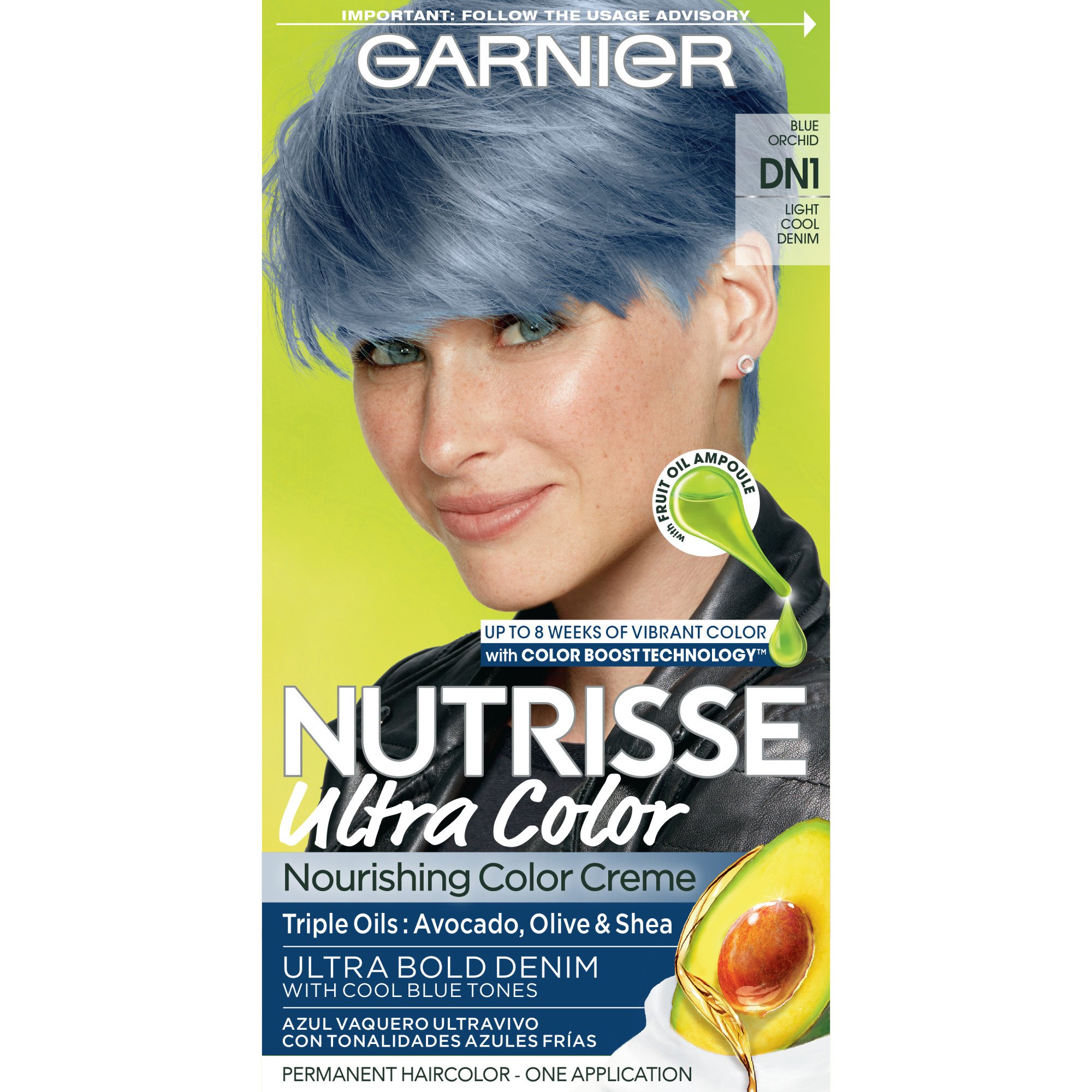 Garnier Nutrisse Ultra Color Nourishing Bold Permanent Hair Color Creme DN1  Light Cool Denim - Shop Hair Color at H-E-B