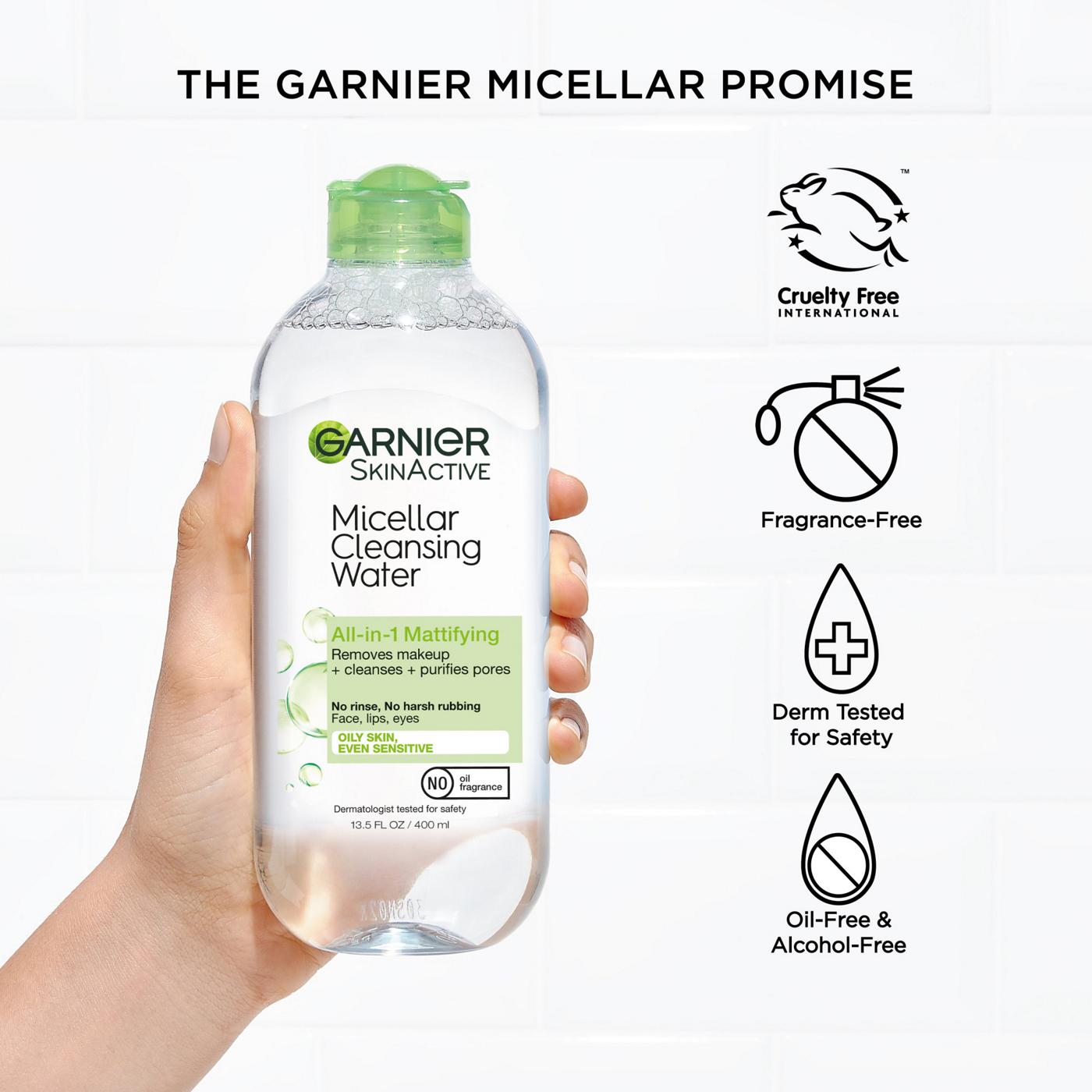Garnier SkinActive Micellar Cleansing Water, For Oily Skin; image 3 of 8