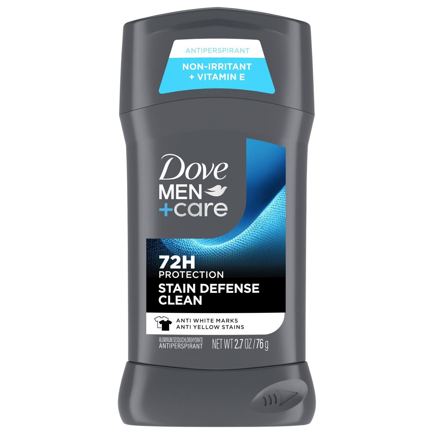 Dove Men+Care 72 Hr Stain Defense Antiperspirant Deodorant Solid - Clean; image 1 of 2