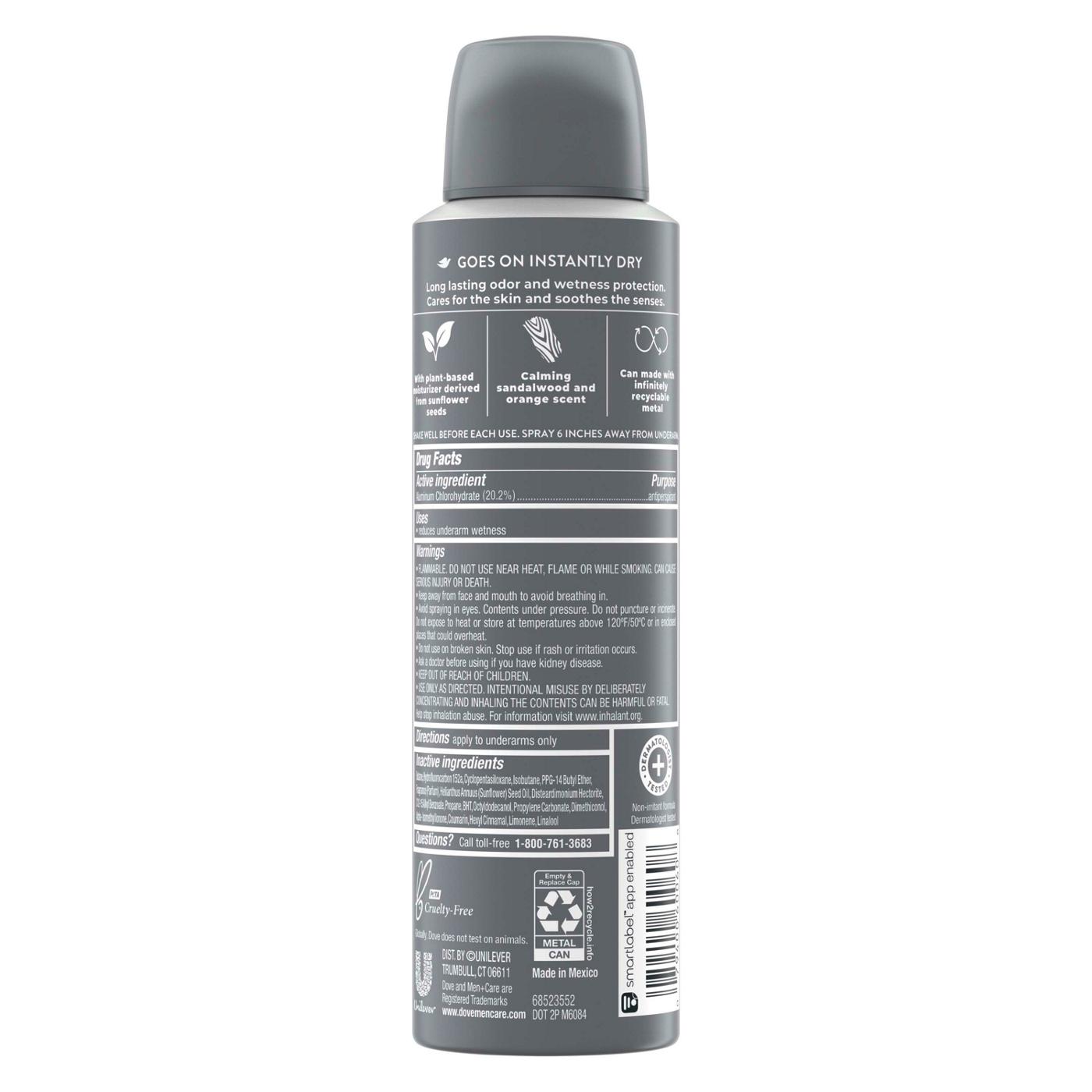 Dove Men+Care Antiperspirant Dry Spray - Sandalwood & Orange; image 3 of 3