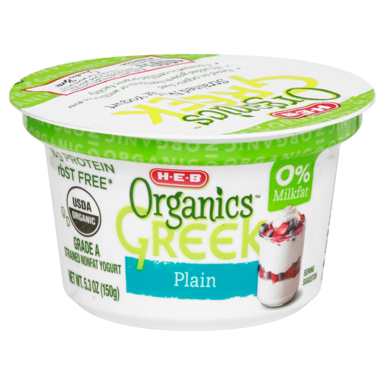 HEB Organics NonFat Plain Greek Yogurt Shop Yogurt at HEB