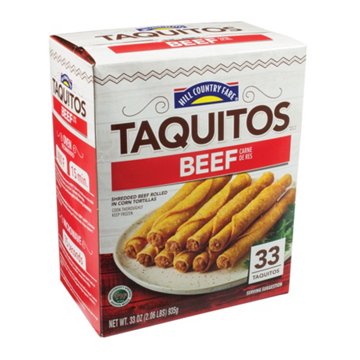 Hill Country Fare Frozen Taquitos - Beef, 33 ct