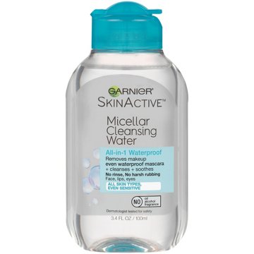 Garnier SkinActive Micellar Cleansing Water, For Waterproof Makeup, 3.4 oz