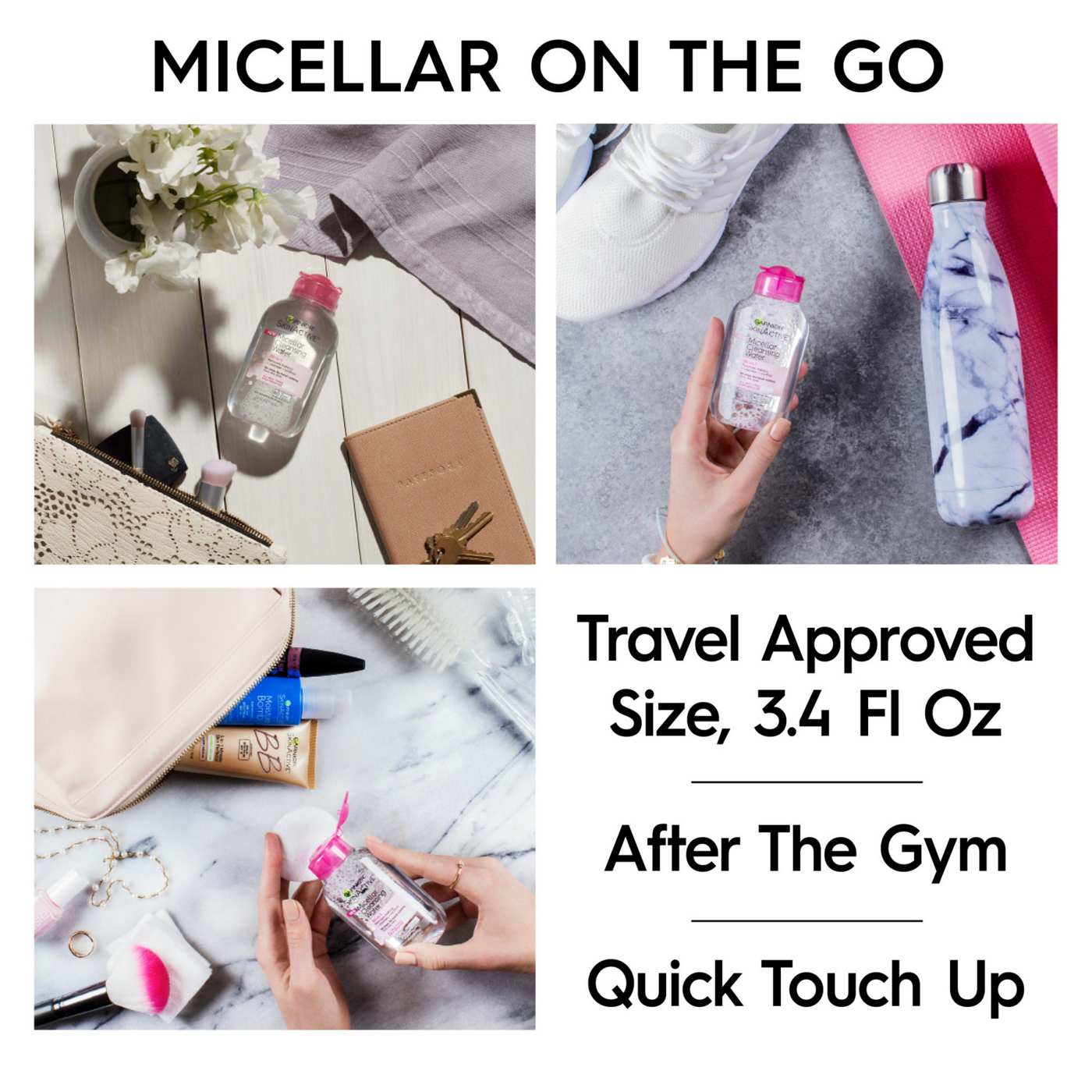 Garnier SkinActive Micellar Cleansing Water, For Waterproof Makeup; image 4 of 6