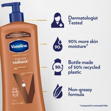 Vaseline Intensive Care Body Lotion Cocoa Radiant, 32 oz