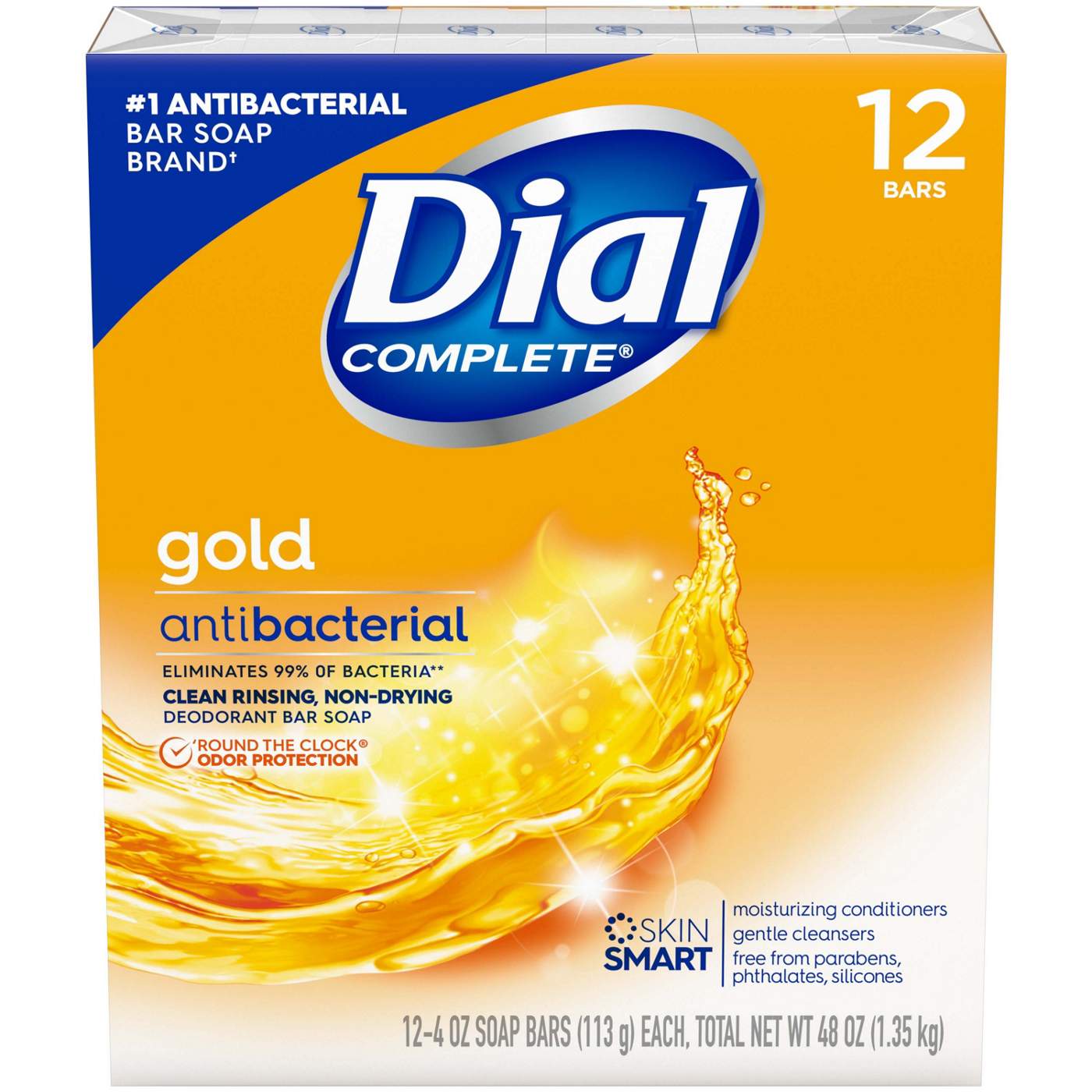 Dial Complete Antibacterial Deodorant Bar Soap, Gold; image 1 of 7