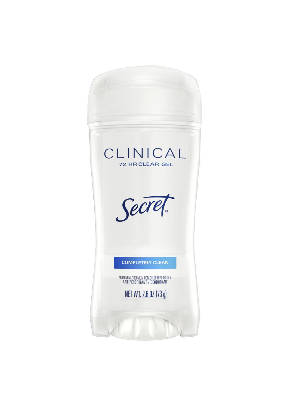 Secret Clinical Strength Clear Gel Antiperspirant and Deodorant for Women, Pro-Hyaluronic Acid Completely Clean; image 4 of 9