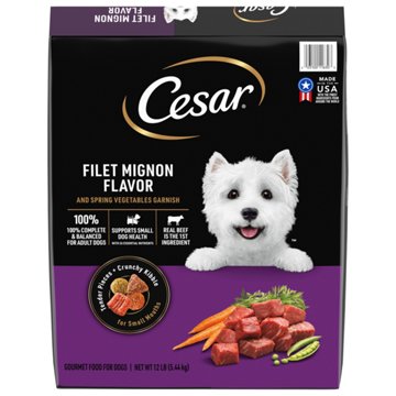 Cesar Small Breed Dry Dog Food - Filet Mignon Flavor with Spring Vegetables Garnish