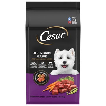 Cesar Small Breed Dry Dog Food - Filet Mignon Flavor with Spring Vegetables Garnish