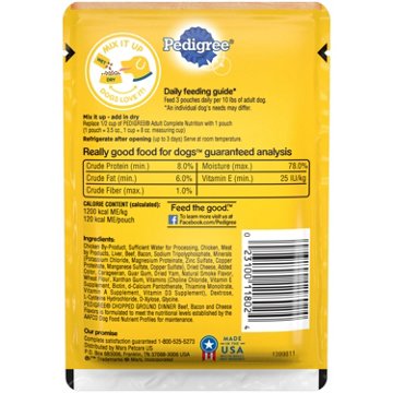 Pedigree Chopped Dinner Beef Bacon & Cheese Wet Dog Food