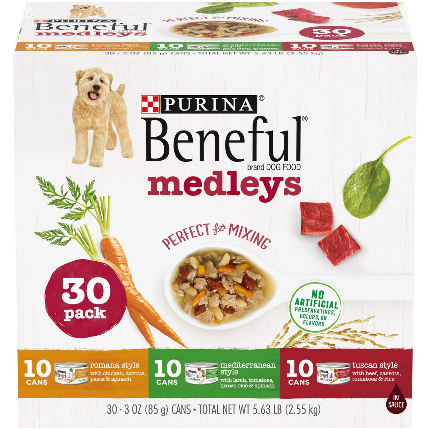 Beneful Purina Beneful Wet Dog Food Variety Pack, Medleys Tuscan, Romana & Mediterranean Style; image 1 of 9