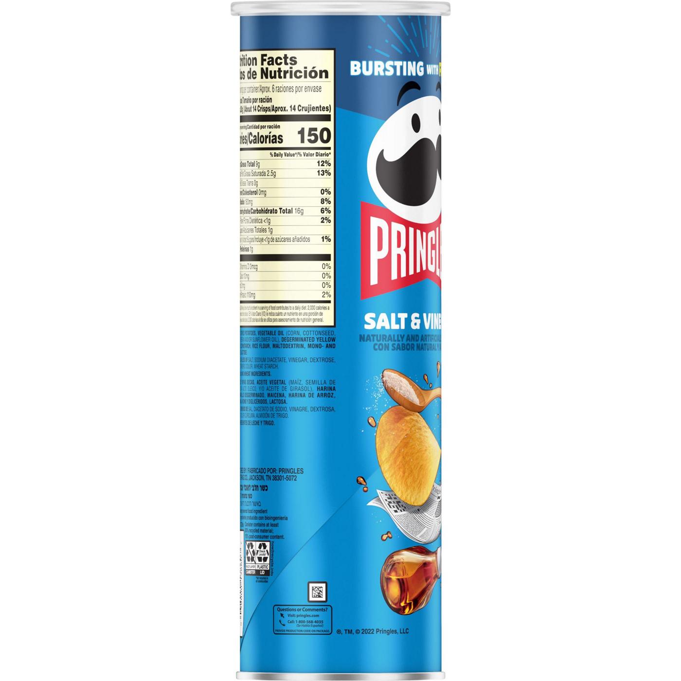 Pringles Salt and Vinegar Potato Crisps Chips; image 3 of 4