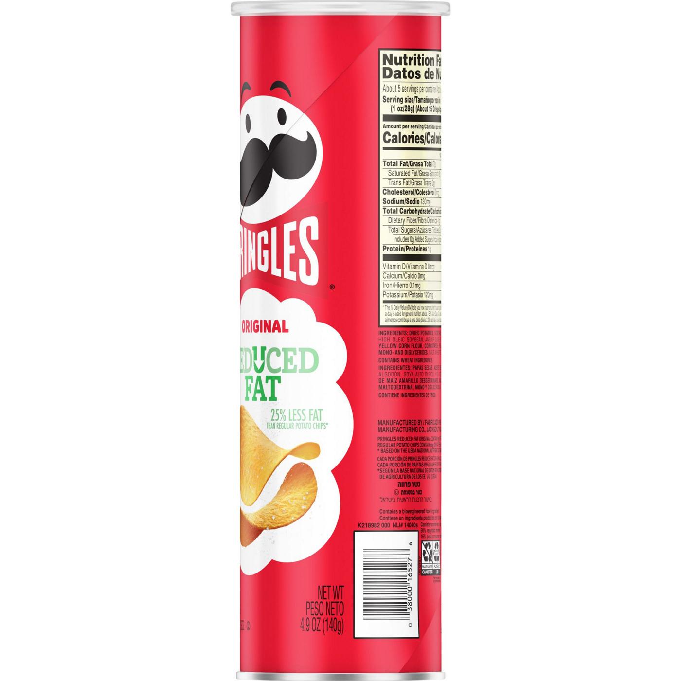 Pringles Reduced Fat Original Potato Crisps Chips; image 4 of 4