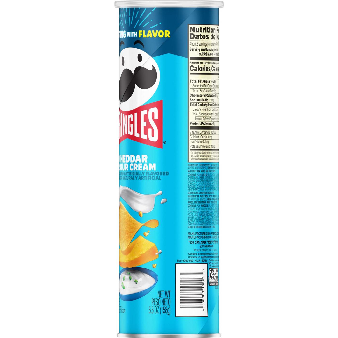 Pringles Cheddar and Sour Cream Potato Crisps Chips; image 2 of 5
