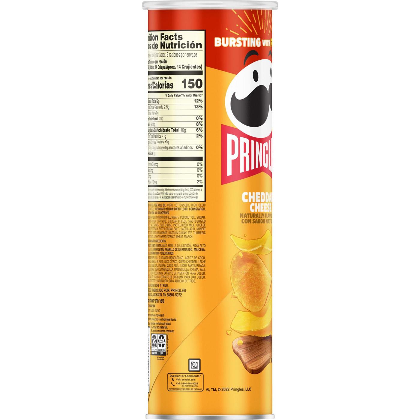 Pringles Cheddar Cheese Potato Crisps Chips; image 2 of 5